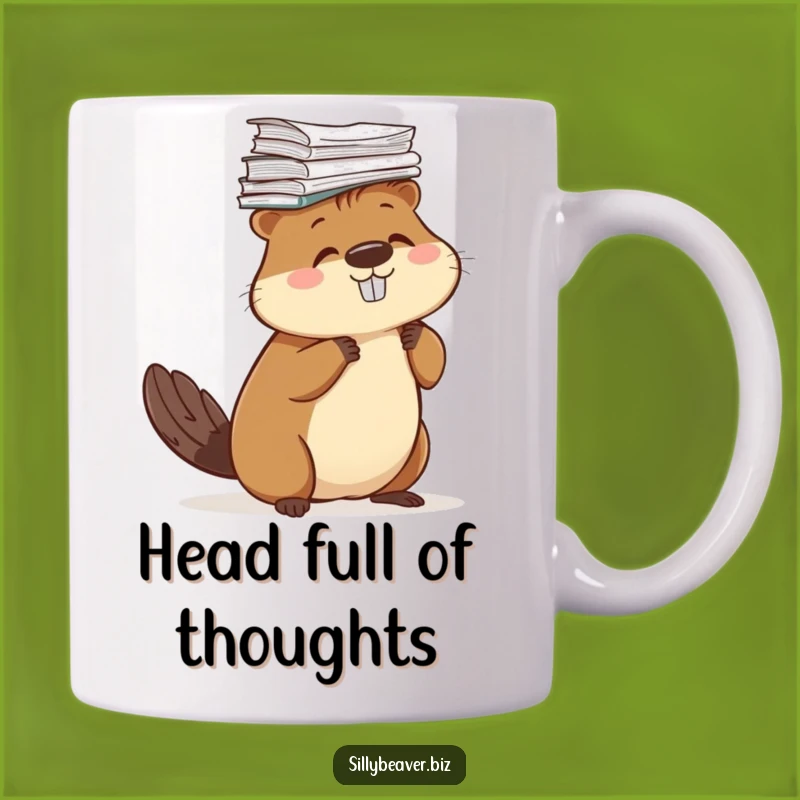 Funny Beaver Paper Hat Mug: Balancing Act Humor, Perfect Office Gift