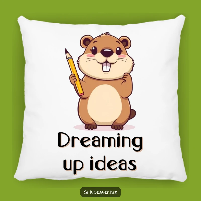 Funny Beaver Inspiration Pillow: Soft Creative Beaver Cushion, Cozy Decor