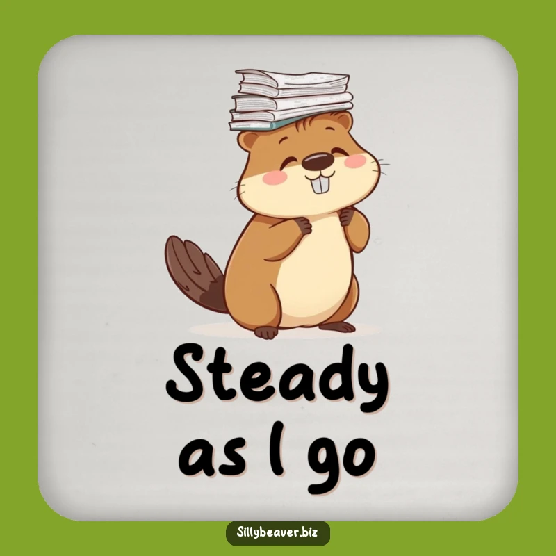 Funny Beaver Paper Coaster: Protect Surfaces with a Smile, Great Gift