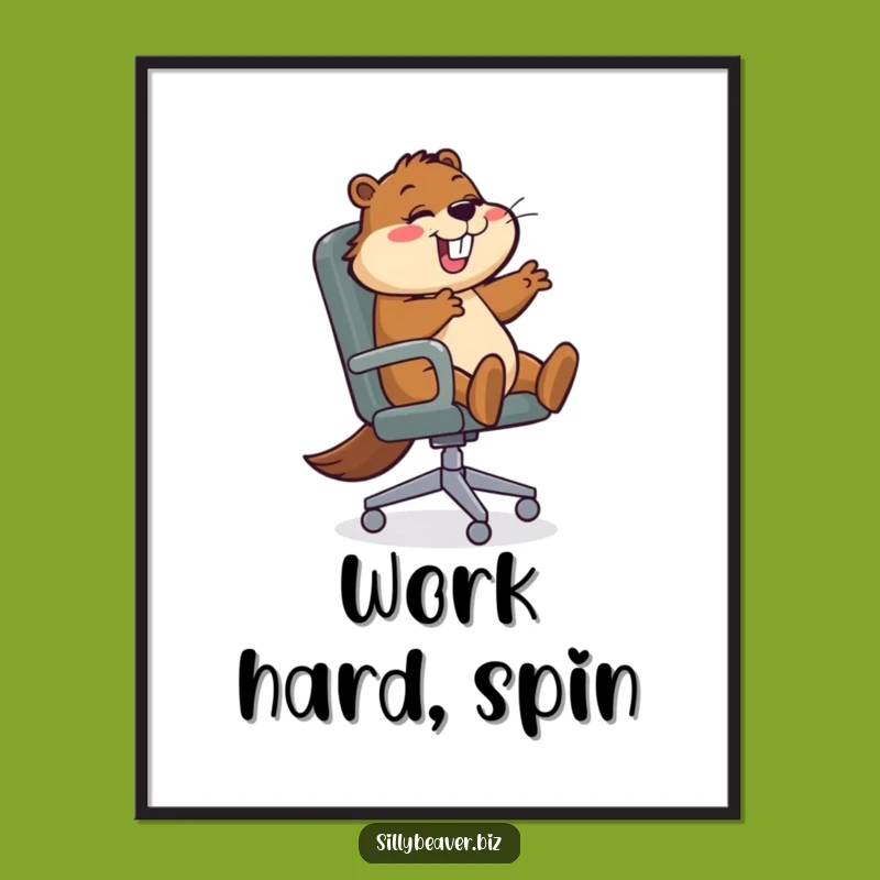 Funny Beaver Poster: Wall Art That Spins with Joy