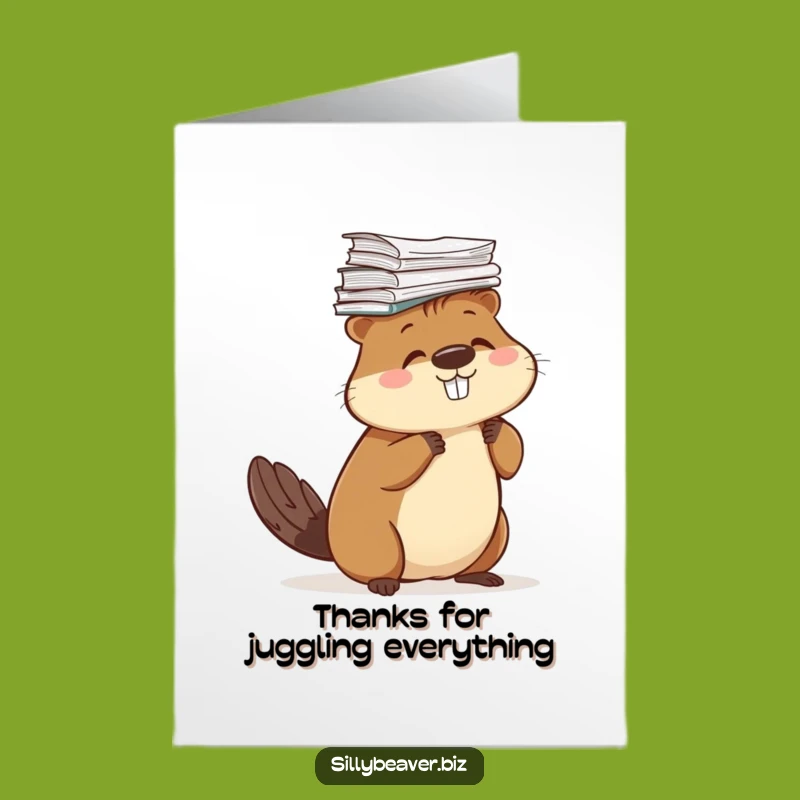 Free Printable Beaver Thank You Card: Funny DIY Appreciation Gift
